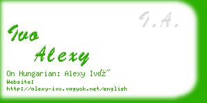 ivo alexy business card